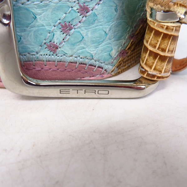 実際に弊社で買取させて頂いたETRO/エトロ パイソン 切り替えし レザー ベルトの画像 6枚目