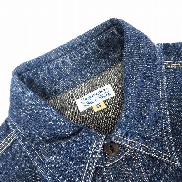 実際に弊社で買取させて頂いたSUGAR CANE/シュガーケーン ロングスリーブ/長袖 デニム シャツ SC20012 Size：Sの画像 4枚目