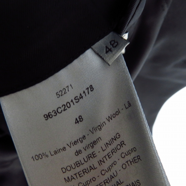 実際に弊社で買取させて頂いたDior/ディオール Christian Dior ATELIER タキシードジャケット 963C201S4178/48の画像 4枚目