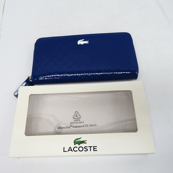実際に弊社で買取させて頂いた【未使用】LACOSTE/ラコステ エナメルコート ラウンドファスナー 長財布の画像 5枚目