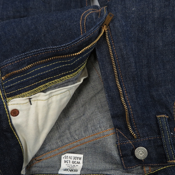 実際に弊社で買取させて頂いたSUGAR CANE/シュガーケーン ジッパーフライデニム USA製 lot：1955/W30L34の画像 3枚目