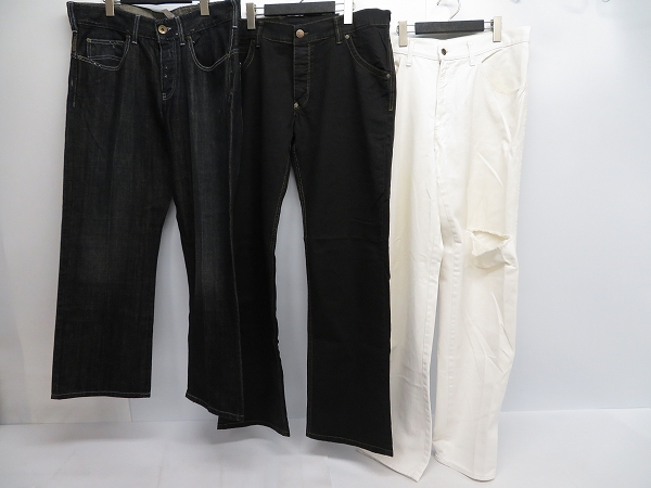 実際に弊社で買取させて頂いたARMANI JEANS/アルマーニジーンズ エンブレムメタル/COMFORT FIT 等 コットン/デニム パンツ 34/38 3点セット
