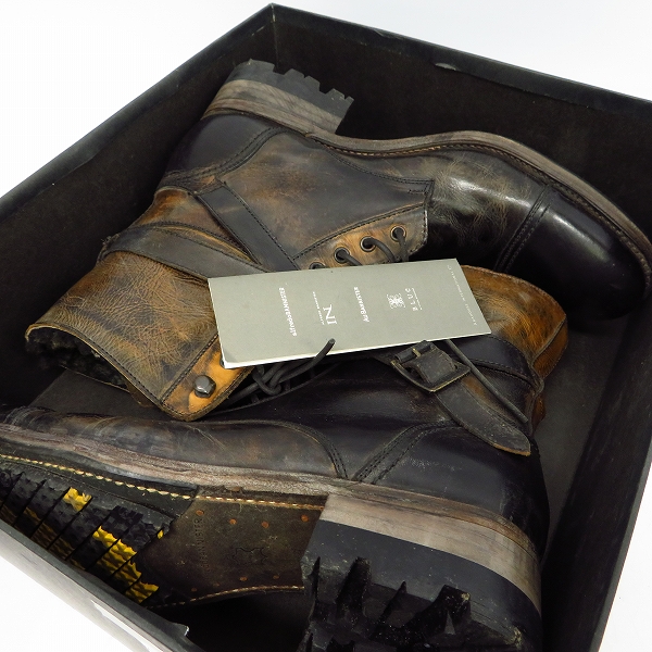 実際に弊社で買取させて頂いたalfredBANNISTER/アルフレッドバニスター ベルト レースアップ レザーブーツ/39の画像 7枚目