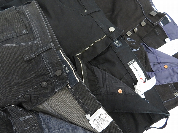 実際に弊社で買取させて頂いたARMANI JEANS/アルマーニジーンズ ボタンフライ COMFORT FIT  等 コットン/デニム パンツ 36/38 3点セットの画像 2枚目