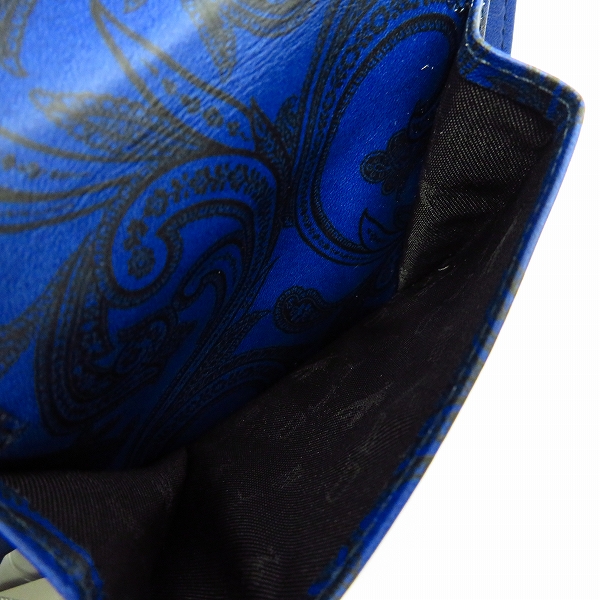 実際に弊社で買取させて頂いた【未使用タグ付】ETRO/エトロ 内ペイズリー 二つ折り レザー ウォレット/財布の画像 5枚目