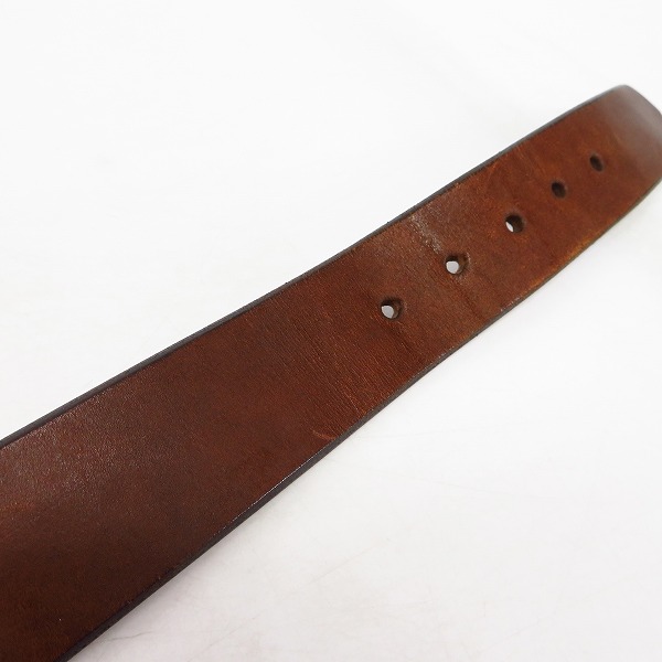 実際に弊社で買取させて頂いたSUGAR CANE/シュガーケーン スクエアバックル レザーベルト ブラウン 38の画像 6枚目