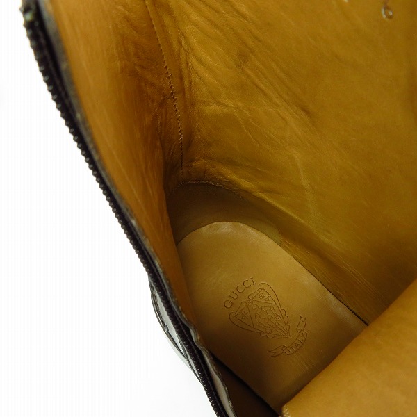 実際に弊社で買取させて頂いたGUCCI/グッチ 13AW Betis Glamour サイドジップレザーブーツ 325856/6の画像 4枚目