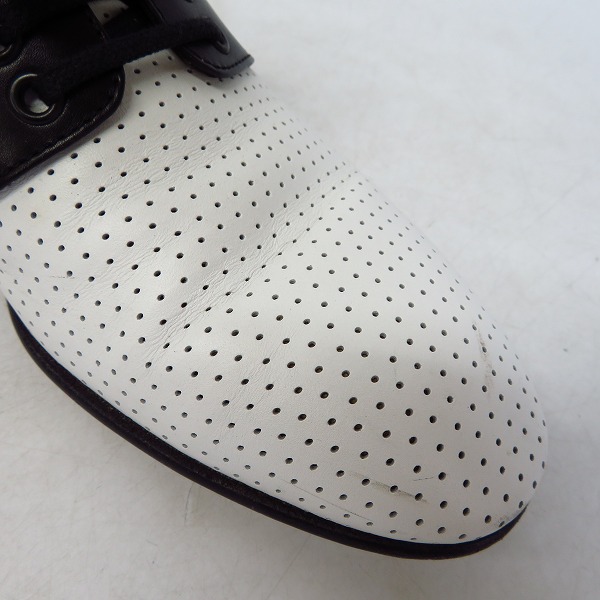 実際に弊社で買取させて頂いたGIORGIO ARMANI/ジョルジオアルマーニ パンチングレザーシューズ 白×黒/40の画像 6枚目