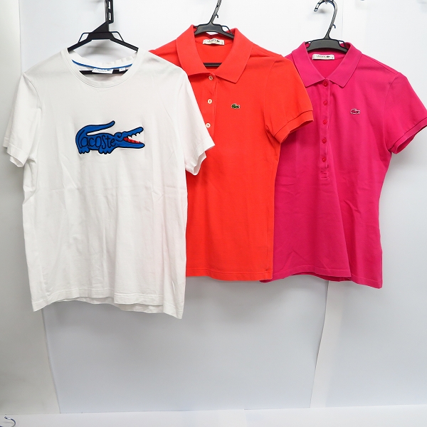 実際に弊社で買取させて頂いたLACOSTE/ラコステ ワンポイントポロシャツ/ロゴ刺繍Tシャツ/3点セット