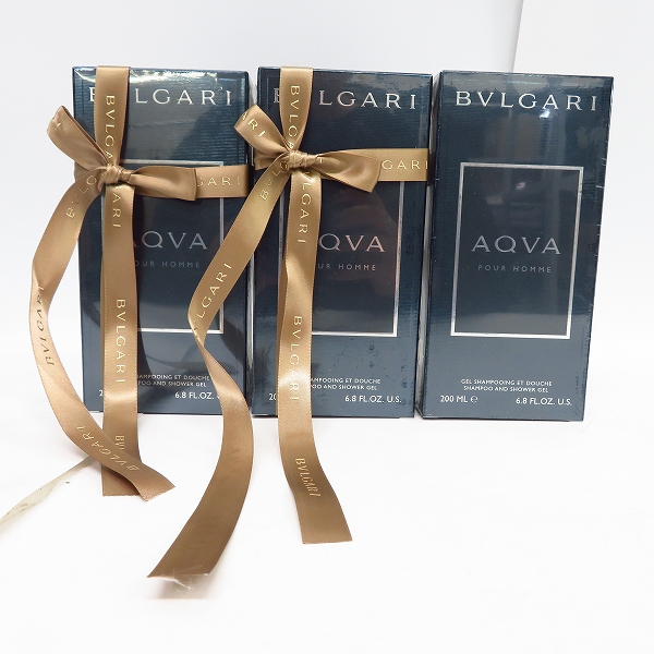 実際に弊社で買取させて頂いた【未使用】BVLGARI/ブルガリ アクア プールオム シャンプー＆シャワージェル 200ml 3点セット