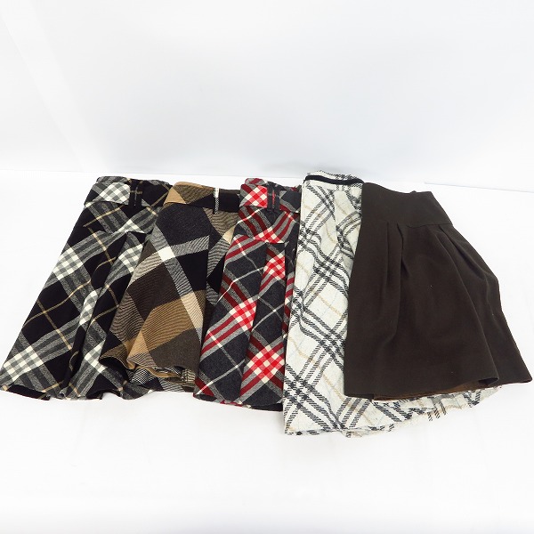実際に弊社で買取させて頂いたBURBERRY BLUE LABEL/バーバリーブルーレーベル チェックスカート 5点セット