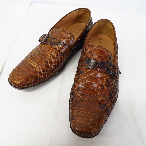 実際に弊社で買取させて頂いたGIORGIO ARMANI/ジョルジオアルマーニ パイソンローファー/シューズ 40