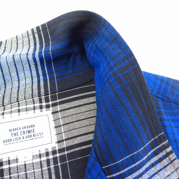 実際に弊社で買取させて頂いたTHE CRIMIE/クライミー チェック柄 ハーフスリーブ/半袖 レーヨン シャツ Size：Lの画像 4枚目