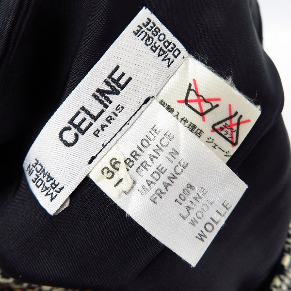 実際に弊社で買取させて頂いたCELINE/セリーヌ ウール 千鳥格子柄 プリーツ スカート/36の画像 2枚目