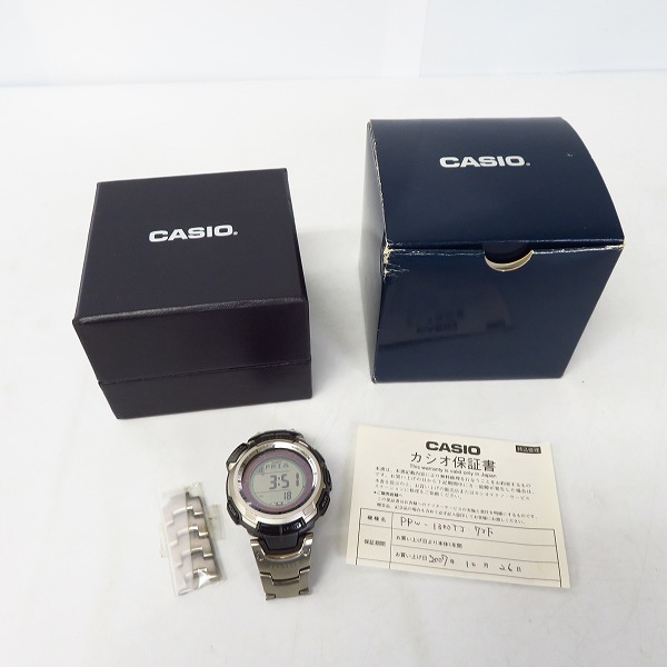 実際に弊社で買取させて頂いたCASIO/カシオ PRO TREK/プロトレック 電波ソーラー/トリプルセンサー PRW-1300TJ-7JFの画像 8枚目