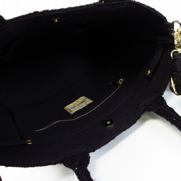 実際に弊社で買取させて頂いたDRESSCAMP/ドレスキャンプ スター スタッズ トートバッグ/ハンドバッグ ブラックの画像 3枚目