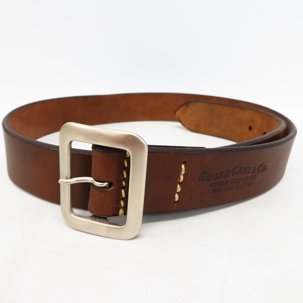 実際に弊社で買取させて頂いたSUGAR CANE/シュガーケーン スクエアバックル レザーベルト ブラウン 38
