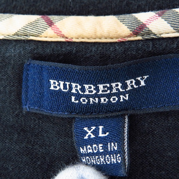 実際に弊社で買取させて頂いたBURBERRY LONDON/バーバリーロンドン ホース刺繍/チェック切替 カットソー XLの画像 2枚目