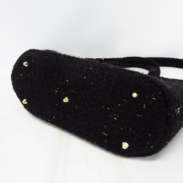 実際に弊社で買取させて頂いたDRESSCAMP/ドレスキャンプ スター スタッズ トートバッグ/ハンドバッグ ブラックの画像 2枚目