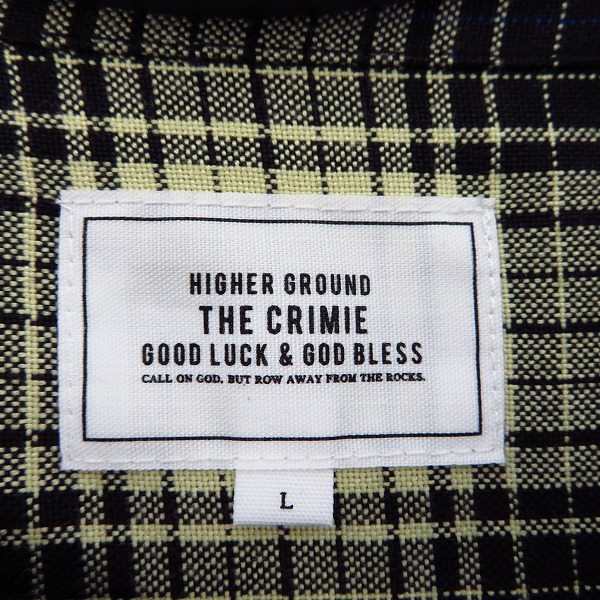 実際に弊社で買取させて頂いたTHE CRIMIE/クライミー チェック柄 ハーフスリーブ/半袖 レーヨン シャツ Size：Lの画像 2枚目