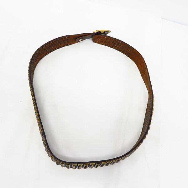 実際に弊社で買取させて頂いたHTC/エイチティーシー ピラミッドスタッズ レザーベルト/90/36の画像 6枚目