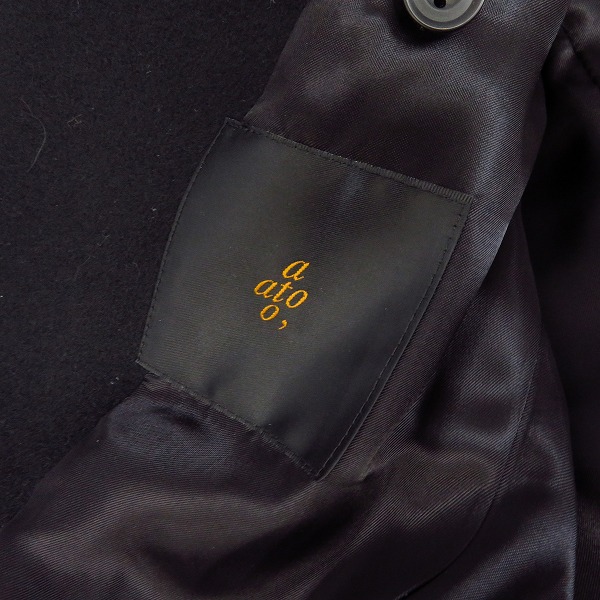 実際に弊社で買取させて頂いたato/アトウ カシミア混/ウール 袖 ラム レザー切替 チェスターコート/ジャケット AM14C-C06/44の画像 2枚目