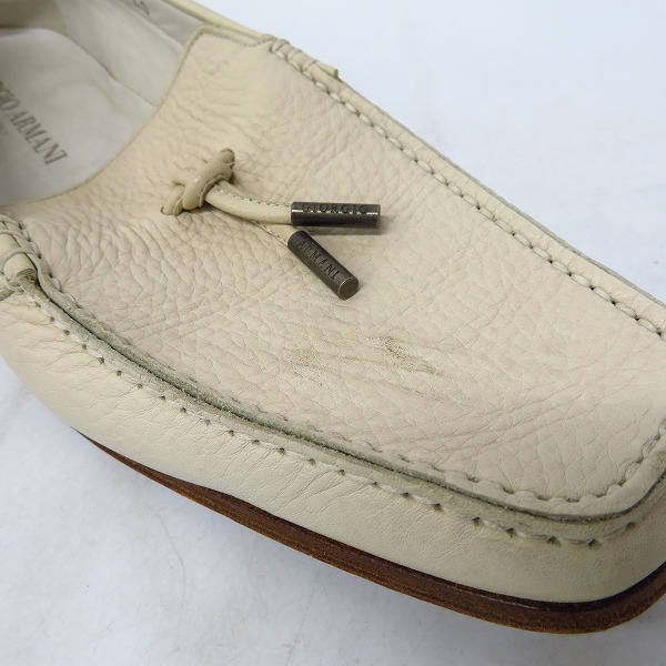 実際に弊社で買取させて頂いたGIORGIO ARMANI/ジョルジオアルマーニ ローファー/レザーシューズ/ホワイト系/40の画像 7枚目