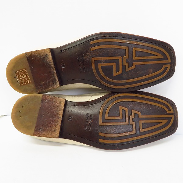 実際に弊社で買取させて頂いたGIORGIO ARMANI/ジョルジオアルマーニ ローファー/レザーシューズ/ホワイト系/40の画像 2枚目