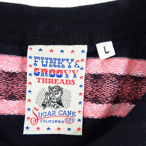 実際に弊社で買取させて頂いたSUGAR CANE/シュガーケーン DIAMOND MOTIF JACQUARD デザイン 半袖 カットソー/Tシャツ SC78038 Size：Lの画像 2枚目