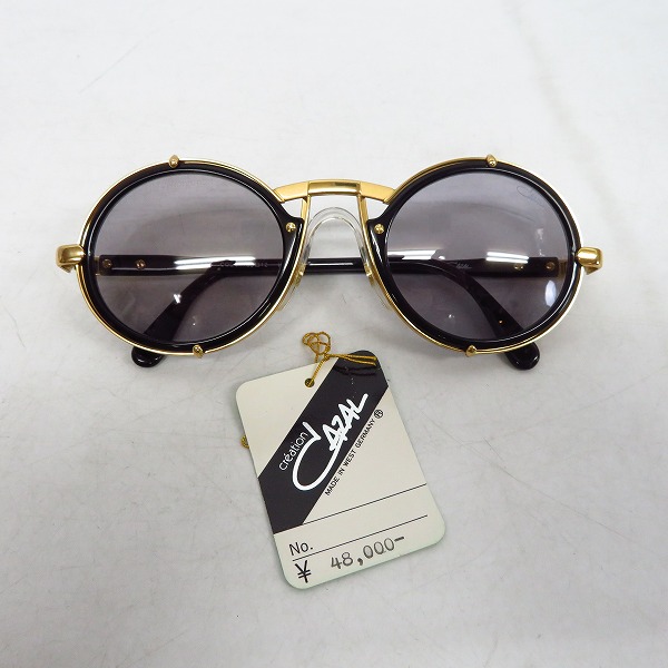 実際に弊社で買取させて頂いたCAZAL/カザール ラウンドサングラス MOD.644 COL.1 ブラック×ゴールドの画像 8枚目