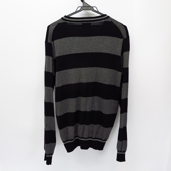 実際に弊社で買取させて頂いたCRIMIE/クライミー Faith AND Trust刺繍 ボーダー柄 コットンカーディガン　Size：XLの画像 1枚目