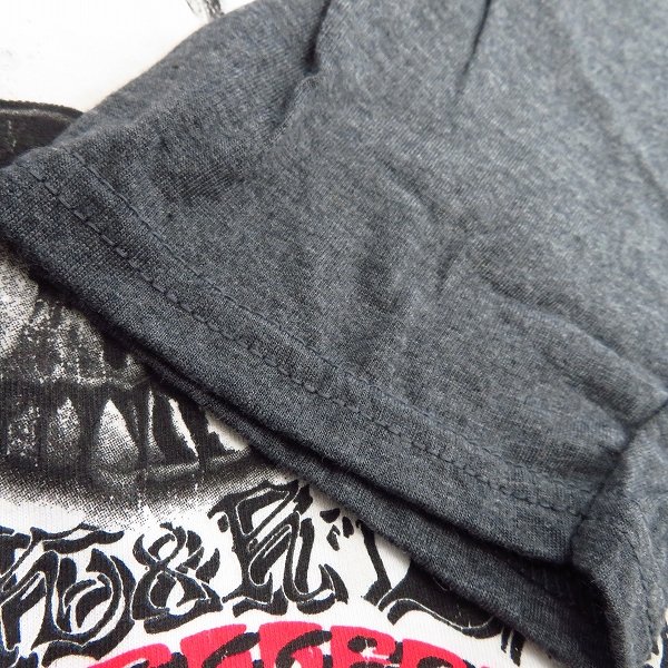 実際に弊社で買取させて頂いたCRAZY PIG DESIGNS/クレイジーピッグ スカルプリント ベースボールTシャツ Mの画像 4枚目