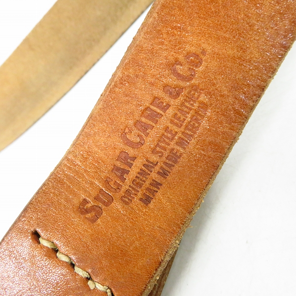 実際に弊社で買取させて頂いたSUGAR CANE/シュガーケーン ORIGINAL STYLE LEATHER MAN MADE MATERIAL 革製/レザーベルト Size：34の画像 2枚目