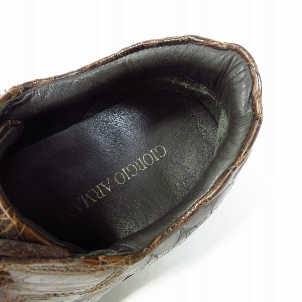 実際に弊社で買取させて頂いたGIORGIO ARMANI/ジョルジオアルマー二 クロコ型押し シューズ 40の画像 4枚目