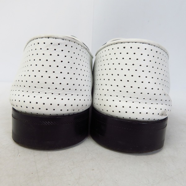 実際に弊社で買取させて頂いたGIORGIO ARMANI/ジョルジオアルマーニ パンチングレザーシューズ 白×黒/40の画像 1枚目