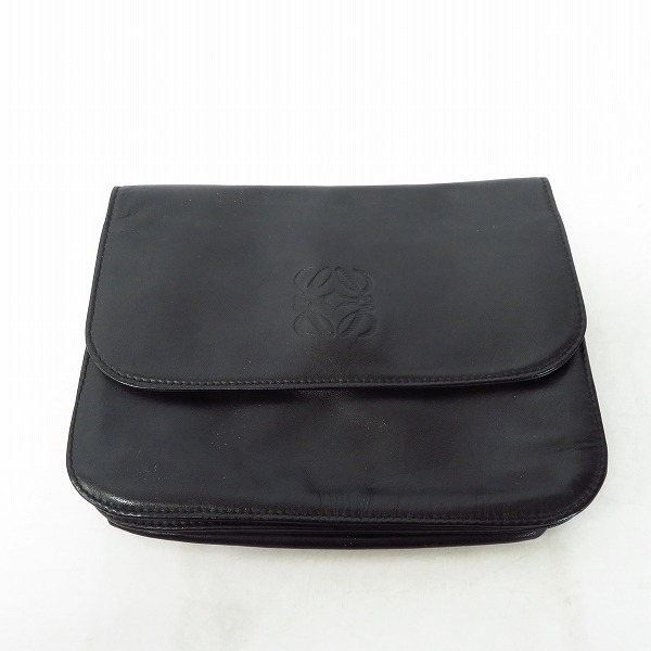 実際に弊社で買取させて頂いたLOEWE/ロエベ レザー フラップ型 ポーチ/クラッチバッグ
