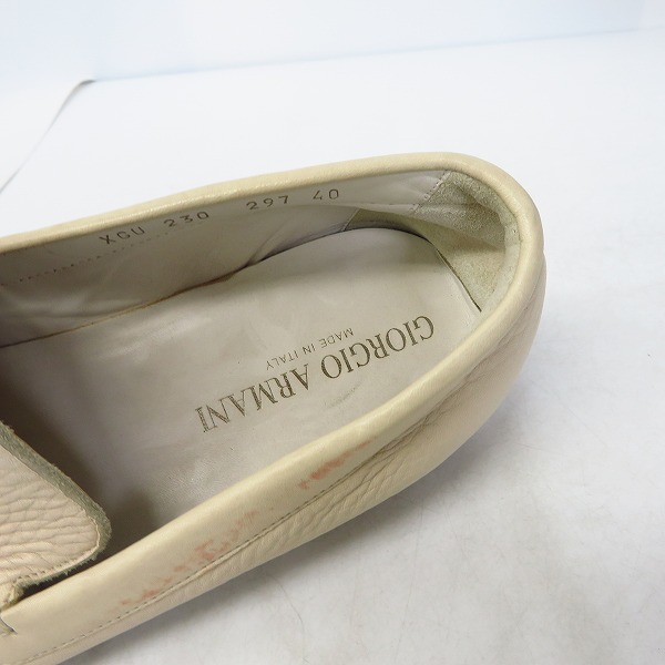実際に弊社で買取させて頂いたGIORGIO ARMANI/ジョルジオアルマーニ ローファー/レザーシューズ/ホワイト系/40の画像 4枚目