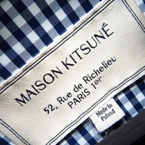実際に弊社で買取させて頂いたMAISON KITSUNE/メゾンキツネ ギンガムチェック ブルゾン/Sの画像 2枚目