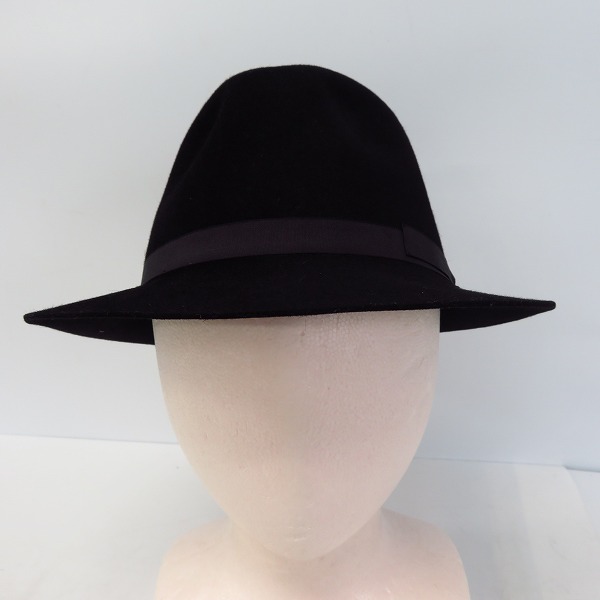 実際に弊社で買取させて頂いたCA4LA/カシラ ラビットファー100% 中折れハット ブラックの画像 1枚目