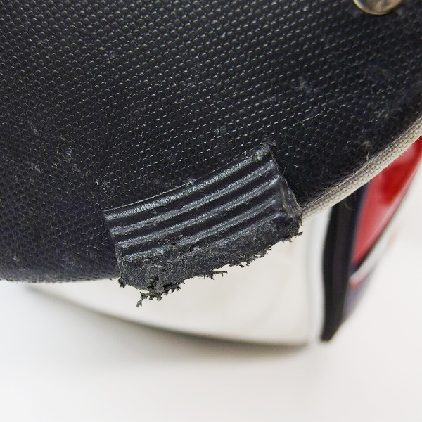 実際に弊社で買取させて頂いたLe coq sportif/ルコックスポルティフ 9型47インチ対応 キャディバッグ ホワイト×レッド×ネイビー/QQ1176の画像 7枚目