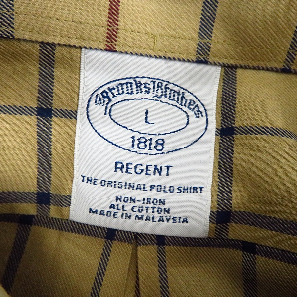 実際に弊社で買取させて頂いたBrooks Brothers/ブルックスブラザーズ REGENT 長袖 チェックシャツ/Lの画像 2枚目