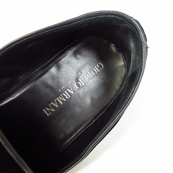 実際に弊社で買取させて頂いたGIORGIO ARMANI/ジョルジオアルマーニ ベロアシューズ/スリッポン/41の画像 4枚目