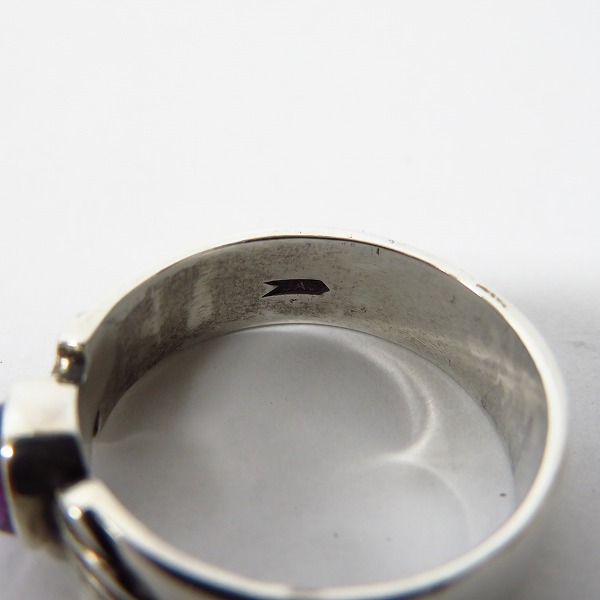 実際に弊社で買取させて頂いたCRAZY PIG DESIGNS/クレイジーピッグ 6MM WINGS RING アメジスト/20.5号の画像 6枚目