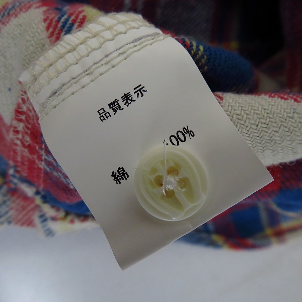 実際に弊社で買取させて頂いたCRIMIE/クライミー ワッペン/刺繍 チェック柄 ハーフスリーブ/半袖 コットンシャツ Size：Lの画像 3枚目