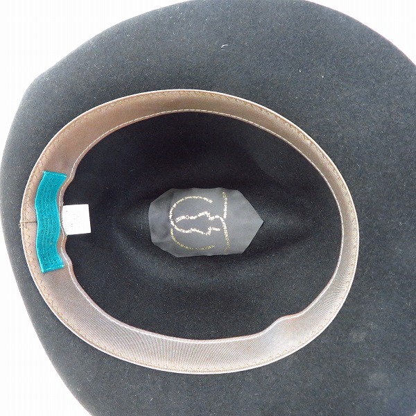 実際に弊社で買取させて頂いたCA4LA/カシラ ラビットファー100% 中折れハット ブラックの画像 4枚目