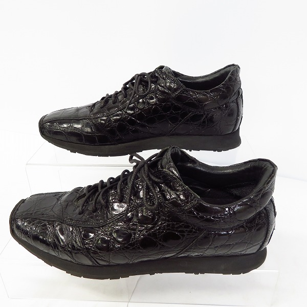 実際に弊社で買取させて頂いたGIORGIO ARMANI/ジョルジオアルマーニ クロコ型押しシューズ 黒/40の画像 3枚目
