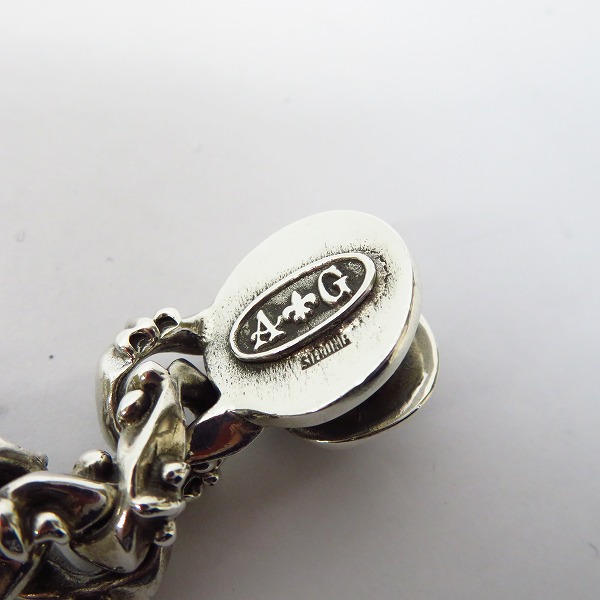 実際に弊社で買取させて頂いたA&G/エーアンドジー ファンシーチェーン クリップブレスレット w/ストーンの画像 4枚目