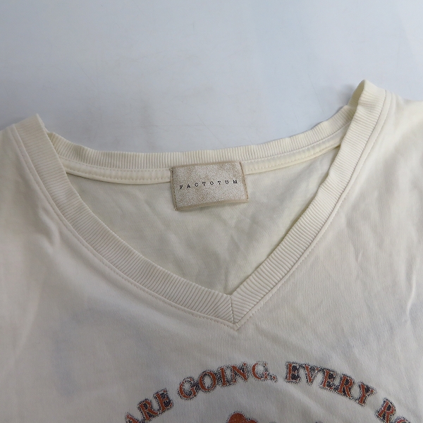 実際に弊社で買取させて頂いたFACTOTUM/ファクトタム Vネック 半袖Tシャツ/46 2点セットの画像 6枚目