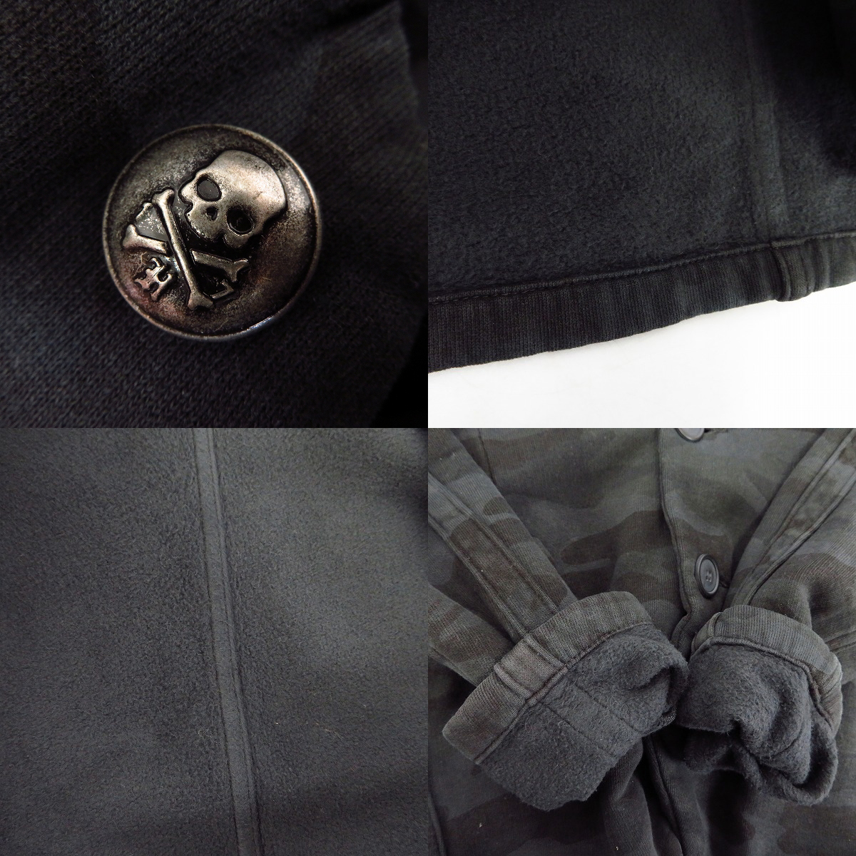 実際に弊社で買取させて頂いたHYDROGEN/ハイドロゲン カモ/迷彩 スカルボタン テーラードジャケット ブラック XSの画像 7枚目