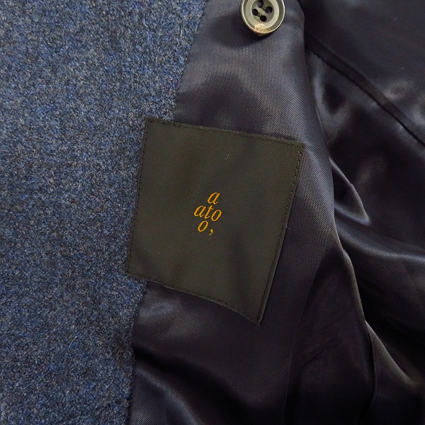 実際に弊社で買取させて頂いたato/アトウ カシミア混/ウール 袖 カウハイド/レザー切替 チェスターコート/ジャケット AM12C-J19/44の画像 2枚目